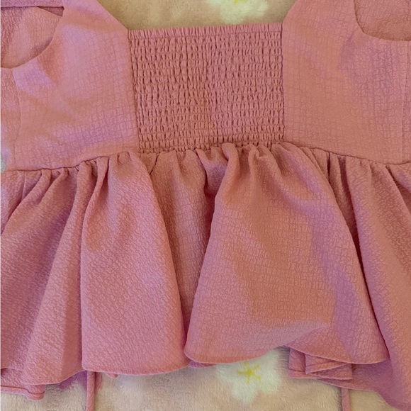 Urban Outfitters Pink Ruffle Babydoll Top Size XS - Picture 3 of 4